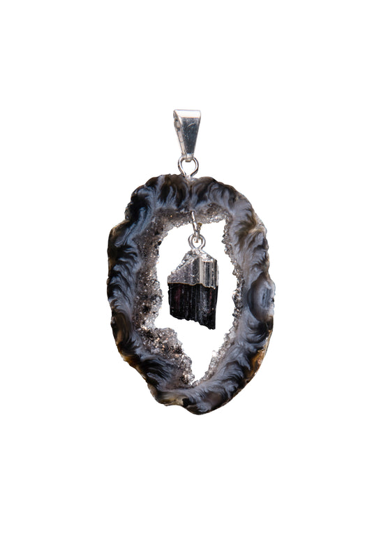 Chapa de Geodo com Balanço de Ponta de Turmalina